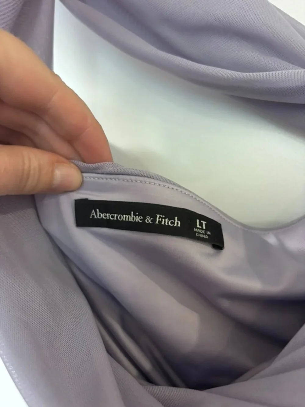 NWT Abercrombie & Fitch Mesh Asymmetrical Off The Shoulder Maxi Dress - Picture 10 of 11